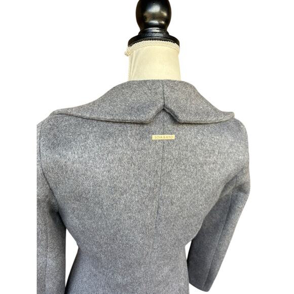 Soia & Kyo Grey Jemma Wool Blend Asymmetrical Side Pocket Car Coat - XS - Picture 10 of 16